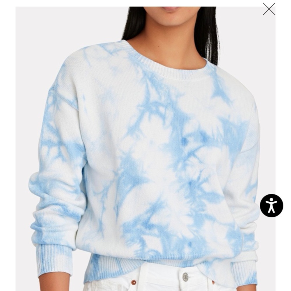 Intermix Tie Dye Sweater Small Clouds Blue